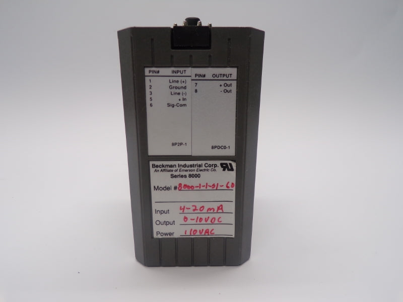 BECKMAN INDUSTRIAL CORP 8000-1-1-01-60 110VAC NSNP