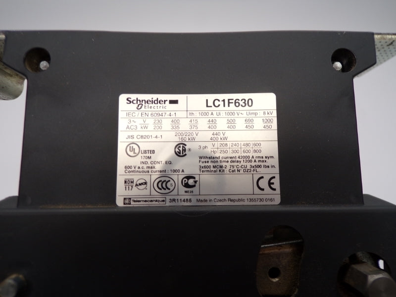 SCHNEIDER ELECTRIC LC1F630 110-120V 1000A UNMP
