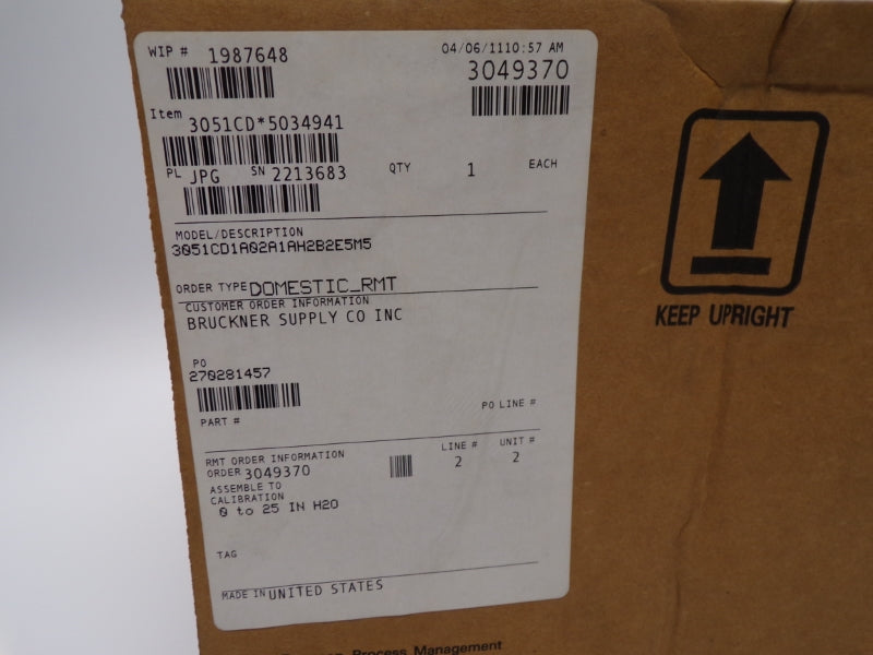 ROSEMOUNT 3051CD1A02A1AH2B2E5M5 10.5-55VDC 2000PSI NSMP