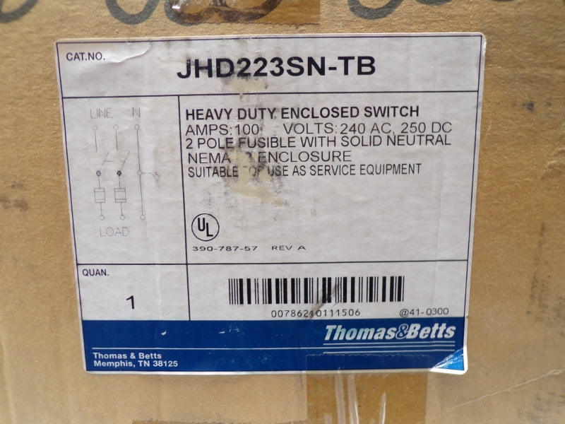 THOMAS&BETTS JHD223SN-TB 250VDC 100A NSMP