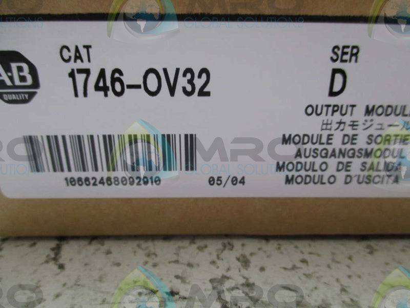INDUSTRIAL SPARE PART SLC 500 1746-OV32 SER. D OUTPUT MODULE  NSMP