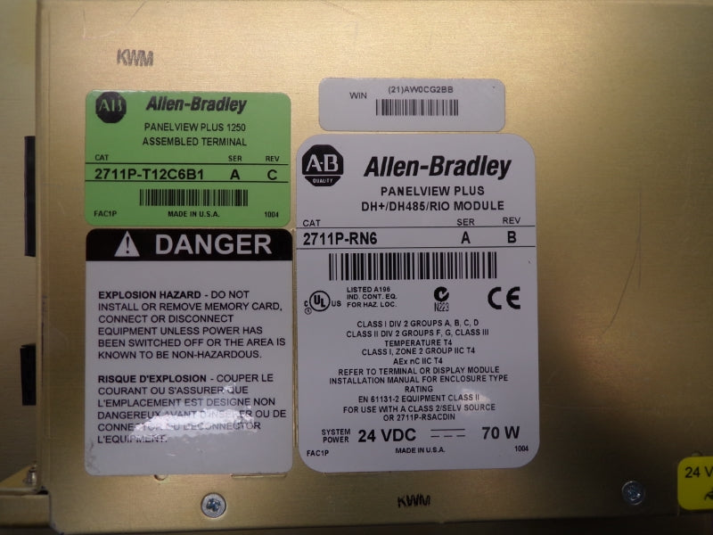 ALLEN BRADLEY 2711P-T12C6B1 SER. A 24VDC NSNP