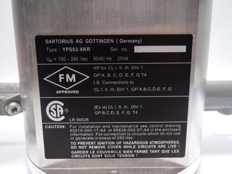 SARTORIUS YPS02-XKR 100-240VAC NSNP