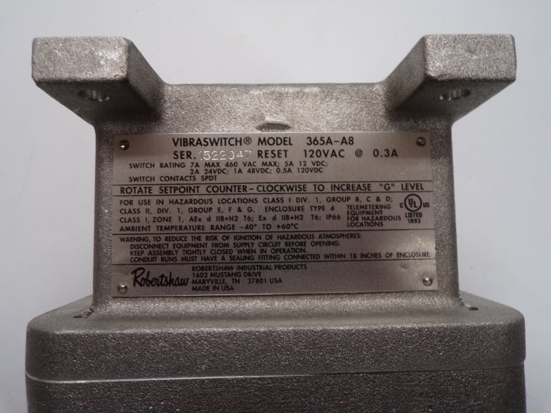 ROBERTSHAW 365A-A8 460VAC 7A NSMP