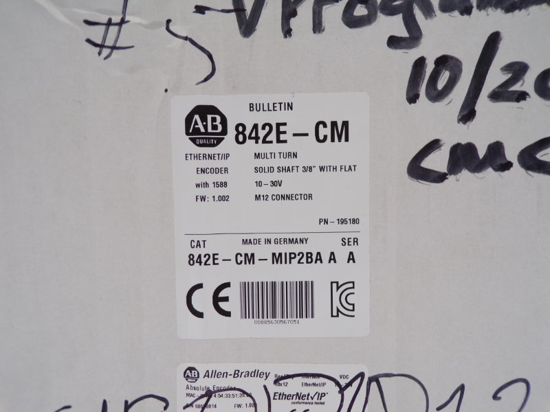 ALLEN BRADLEY 842E-CM-MIP2BAA SER. A F/W 1.002 10-30V 3/8" NSMP