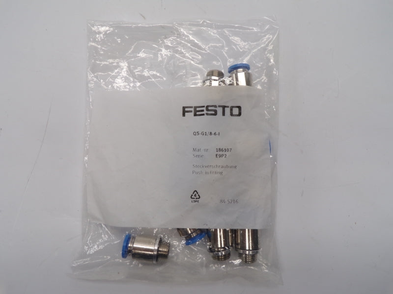 FESTO QS-G1/9-6-I 186107 (PKG OF 10) NSMP