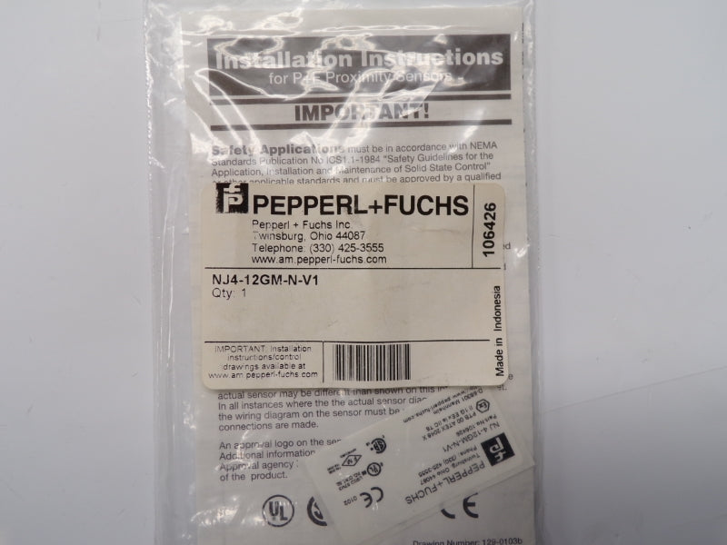 PEPPERL+FUCHS NJ4-12GM-N-V1 106426 NSMP