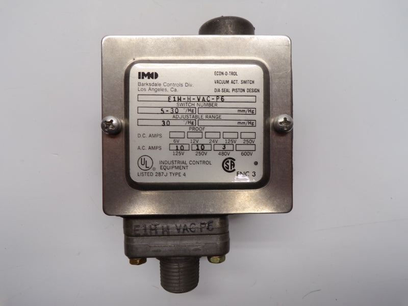 BARKSDALE E1H-H-VAC-P6 600V 10A UNMP