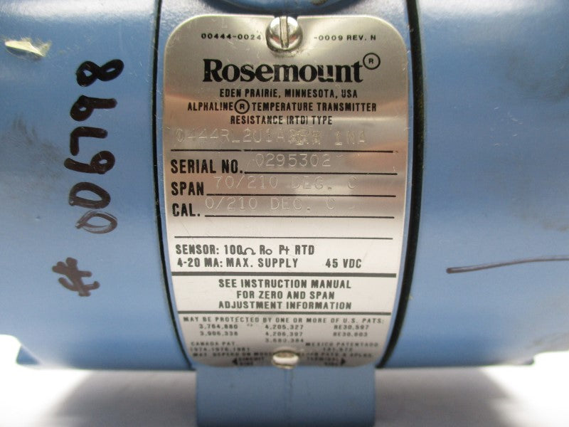 ROSEMOUNT 0444RL2U1A11NA 45VDC UNMP