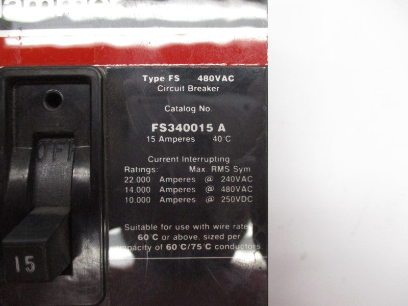 CUTLER HAMMER FS340015A 480VAC 15A NSNP