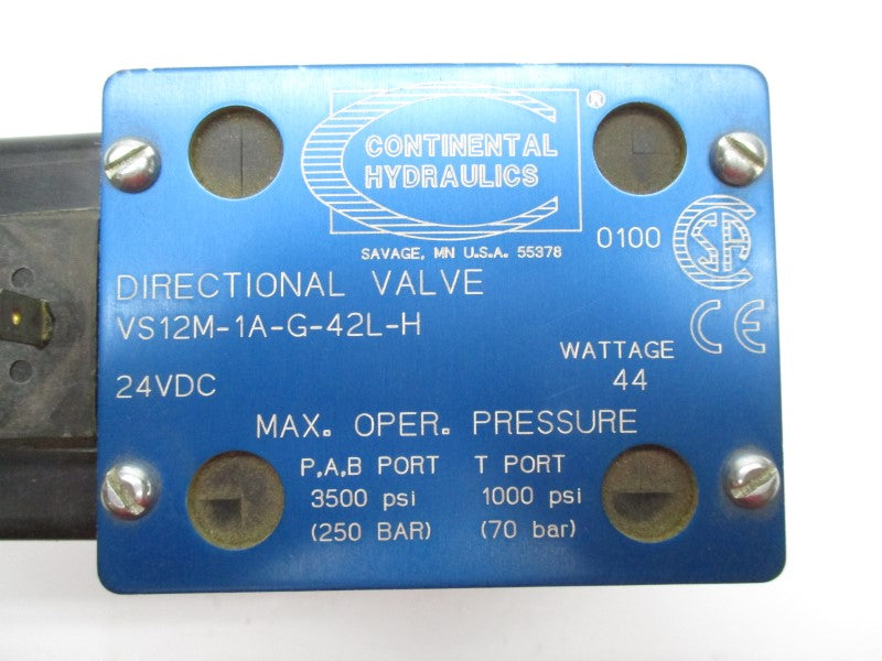 CONTINENTAL HYDRAULICS VS12M-1A-G-42L-H 24VDC 3500PSI NSNP