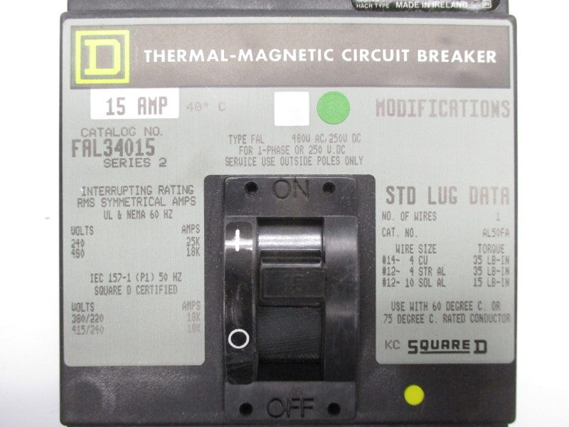 SQUARE D FAL34015 480V 15A (GREY) NSMP