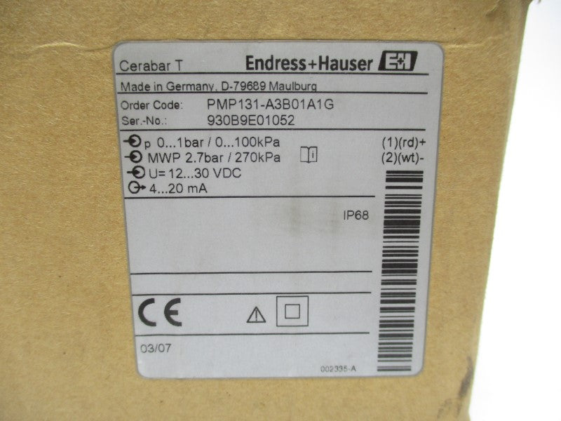 ENDRESS+HAUSER PMP131-A3B01A1G 12-30VDC NSMP