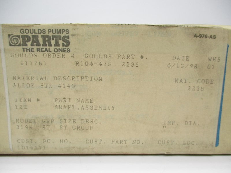 GOULDS PUMPS R104-4352238 NSMP