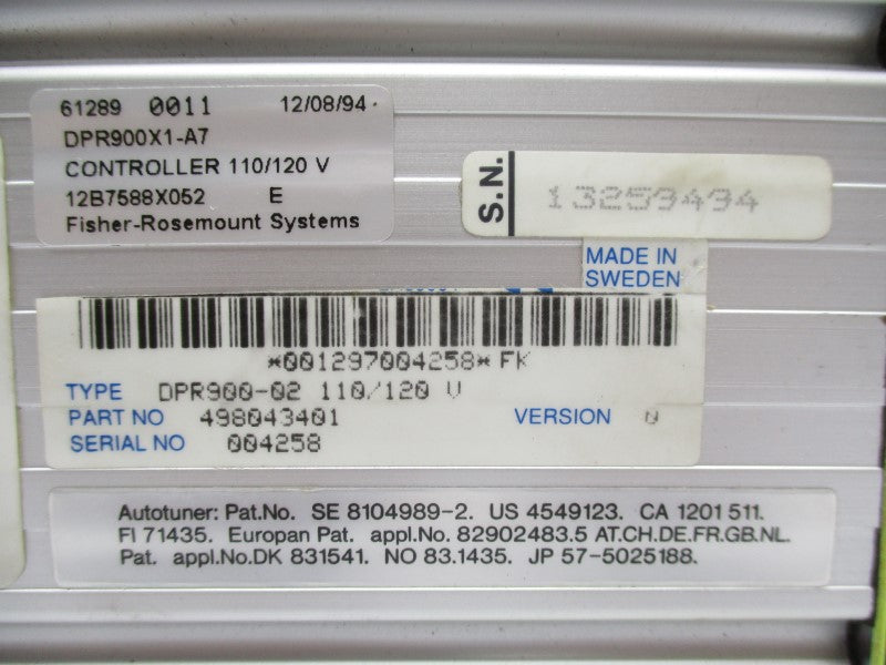 FISHER-ROSEMOUNT DPR900-02 498043401 110/120VAC NSNP