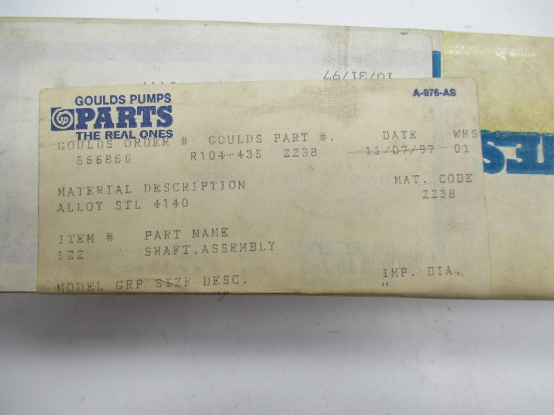 GOULDS PUMPS R104-4352238 NSFS