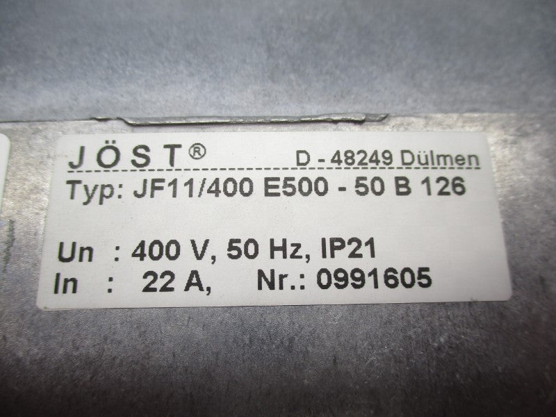 JOST JF11/400 E500-50B126 400V 22A UNMP