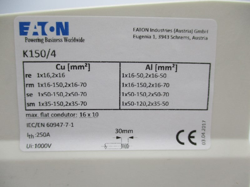 EATON K150/4 1000V 250A NSMP