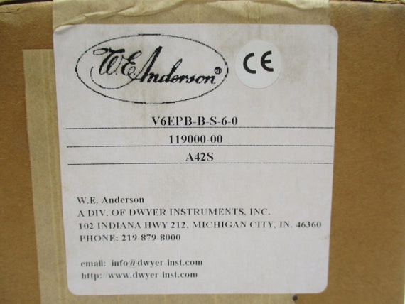 W.E. ANDERSON V6EPB-B-S-6-0 NSFS