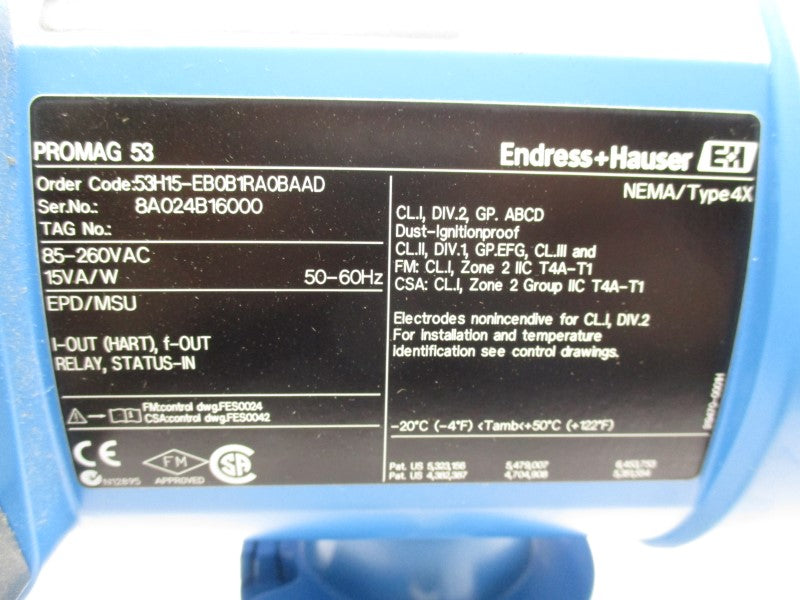 ENDRESS+HAUSER 53H15-EB0B1RA0BAAD 85-260VAC NSMP