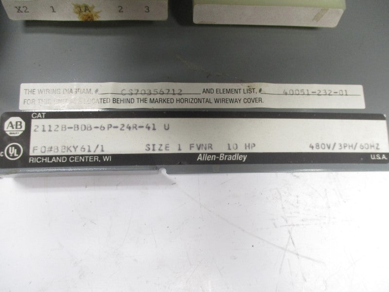ALLEN BRADLEY 2112B-BDB-6P-24R-41 110/115-120V NSNP
