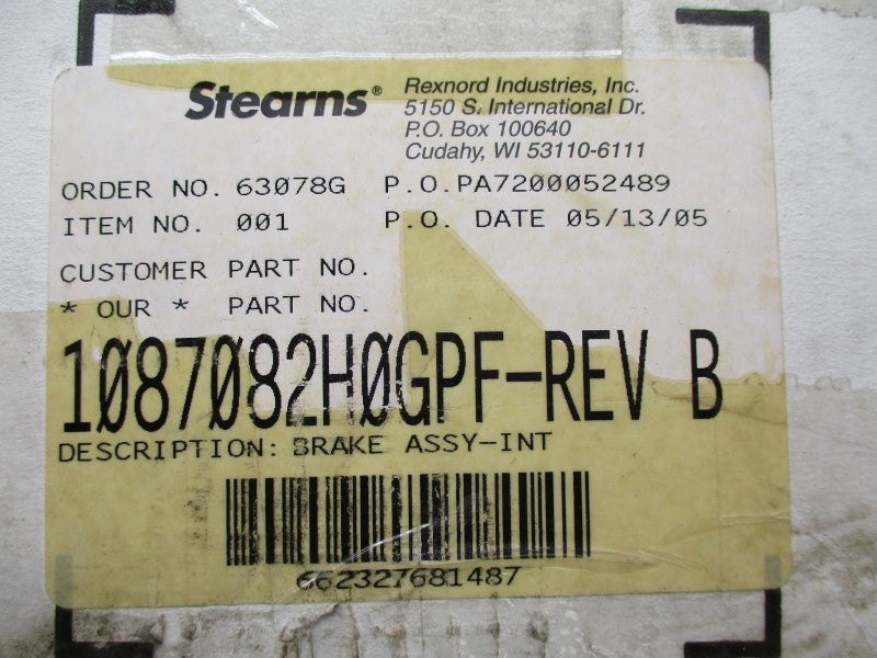 STEARNS 1087082H0GPF 115/230V 17.6/8.8A NSMP
