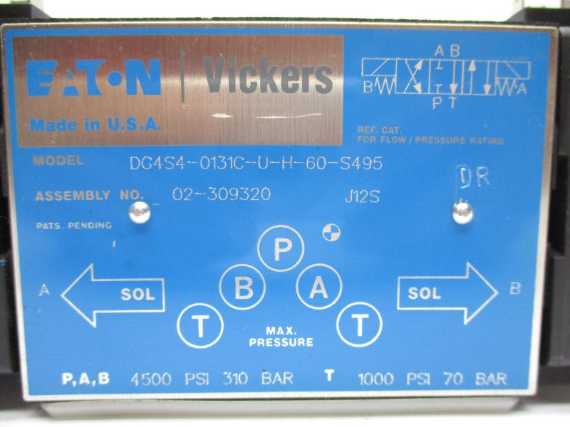 EATON DG4S4-0131C-U-H-60-S495 02-309320 24VDC 1.8A 4500PSI NSNP