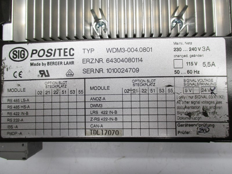 POSITEC WDM3-004.0801 64304080114 230-240V 5.5A NSNP