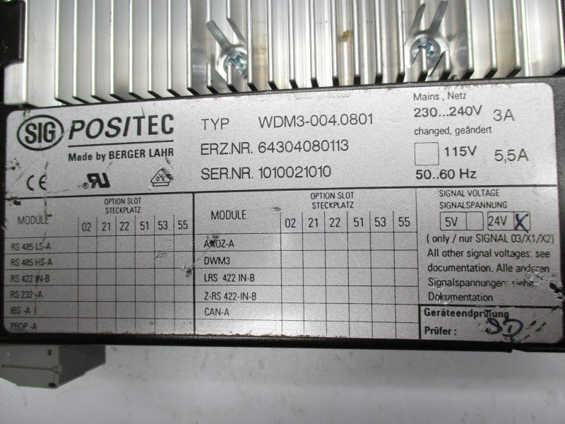 POSITEC WDM3-004.0801 64304080113 230-240V 5.5A NSNP