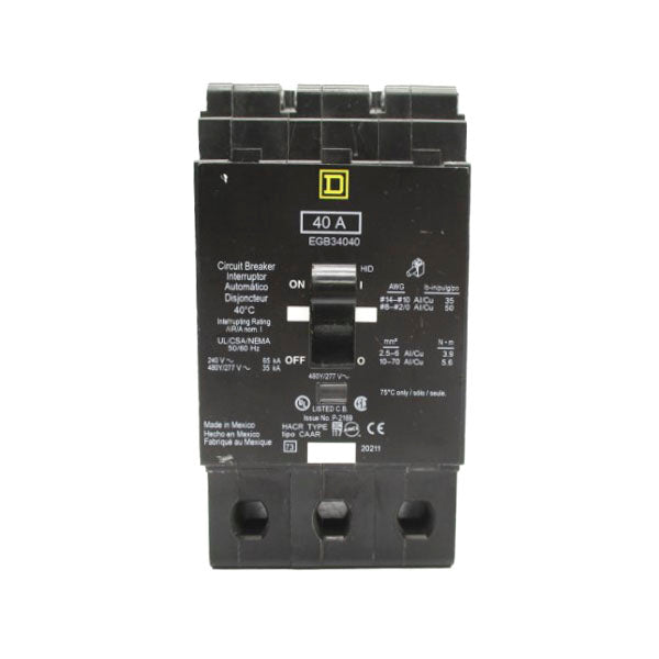SQUARE D EGB34040 480/277V 40A UNMP