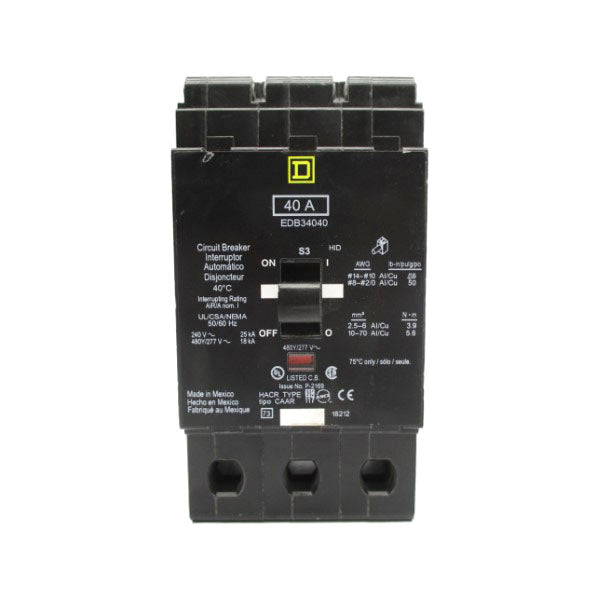 SQUARE D EDB34040 480/277V 40A (AS PICTURED) NSNP