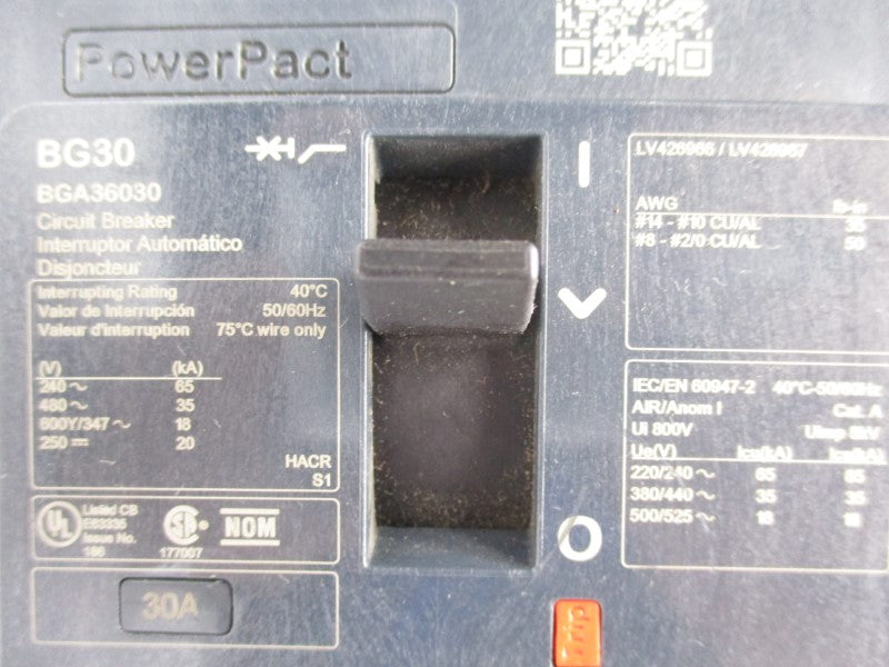 SQUARE D BGA36030 600/347V 30A (AS PICTURED) NSNP