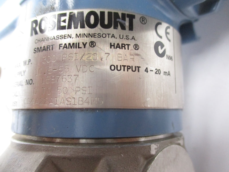 ROSEMOUNT 3051CG4A22A1AS1B4M5 10.5-55VDC 0-50PSI UNMP