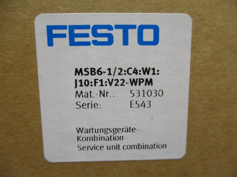 FESTO MSB6-1/2:C4:W1:J10:F1:V22-WPM 531030 24VDC NSMP