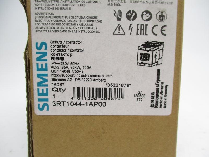 SIEMENS 3RT1044-1AP00 230V 65A NSMP