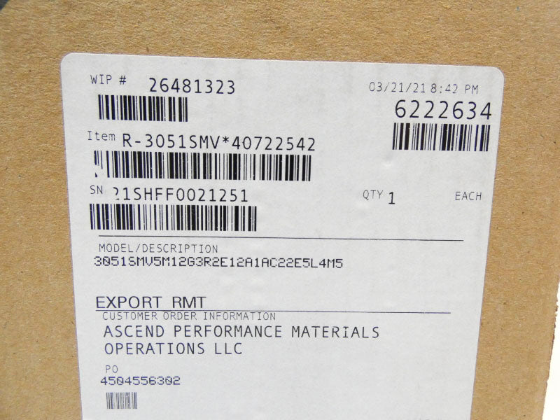 ROSEMOUNT 3051SMN5M12G3R2E12A1AC22E5L4M5 0-800PSI 0-250INH2O NSMP