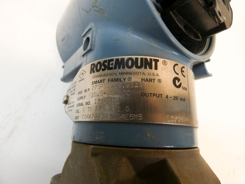 ROSEMOUNT 3051CG4A22A1AS1B4E5M5 10.5-55VDC 0-275PSI UNMP