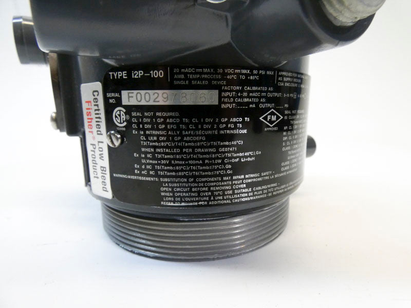 FISHER I2P-1797-89112 I2P-100 30VDC 3-15PSI NSMP