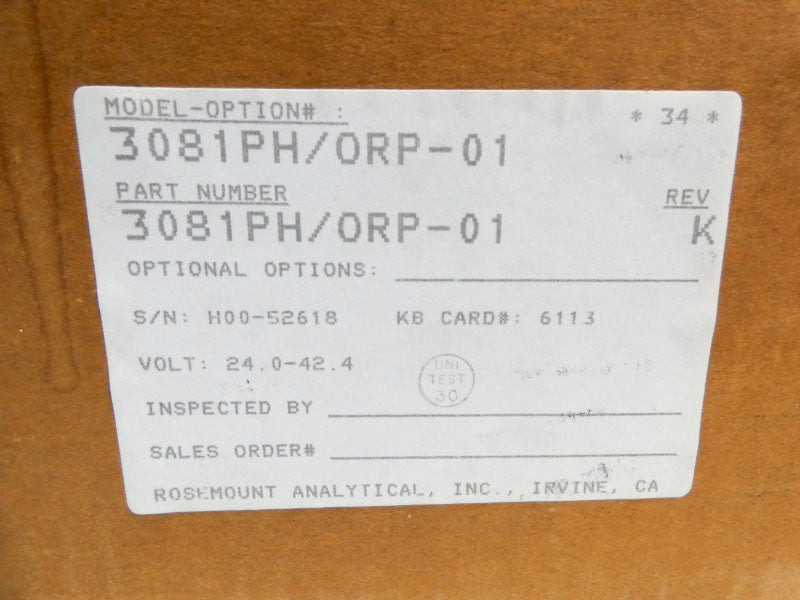 ROSEMOUNT 3081PH/ORP-01 24.0-42.4V NSMP