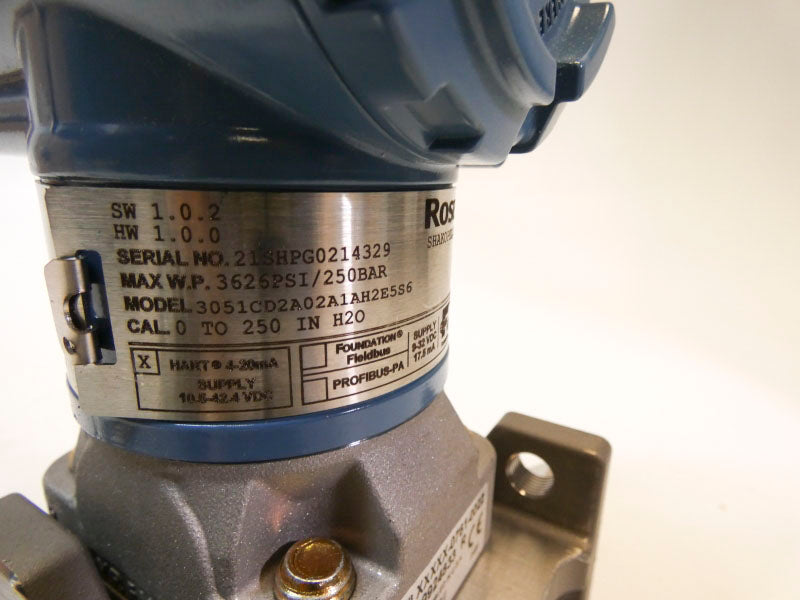 ROSEMOUNT 3051CD2A02A1AH2E5S6 10.5-42.4VDC 3626PSI 0-250INH2O NSMP