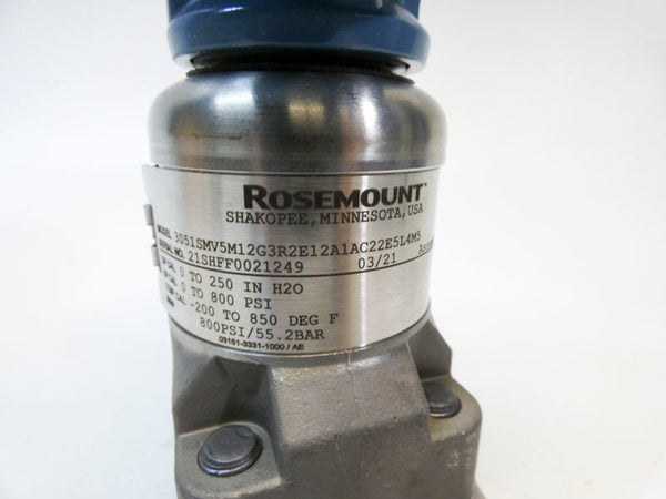 ROSEMOUNT 3051SMV5M12G3R2E12A1AC22E5L4M5 0-800PSI 0-250INH2O NSMP