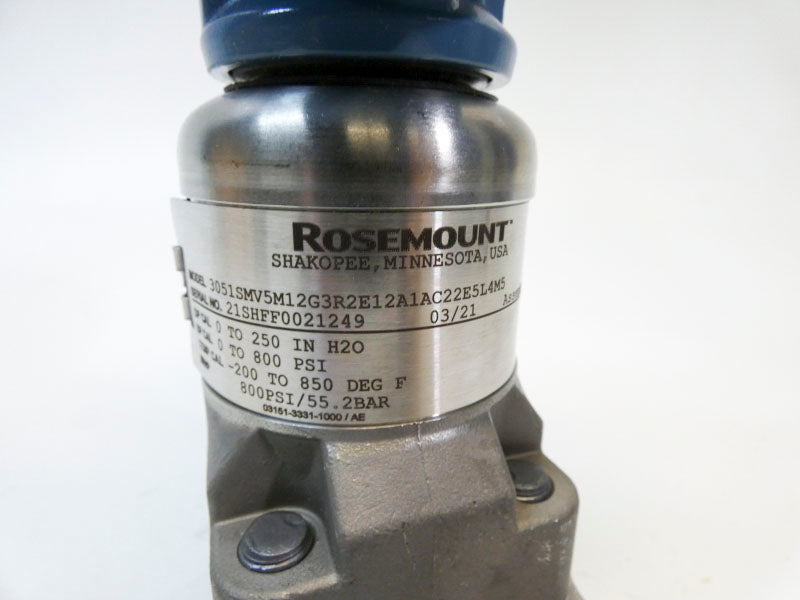 ROSEMOUNT 3051SMV5M12G3R2E12A1AC22E5L4M5 0-800PSI 0-250INH2O NSMP