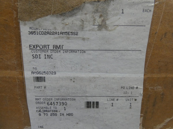 ROSEMOUNT 3051CD2A22A1AM5E5S2 10.5-42.4VDC 720PSI 0-250INH2O NSMP