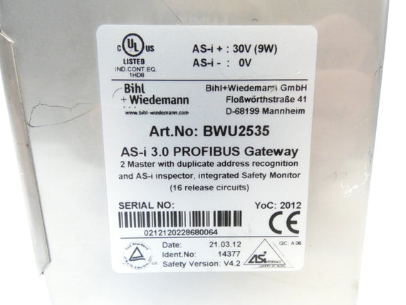 BIHL+WIEDEMANN BWU2535 30V NSNP