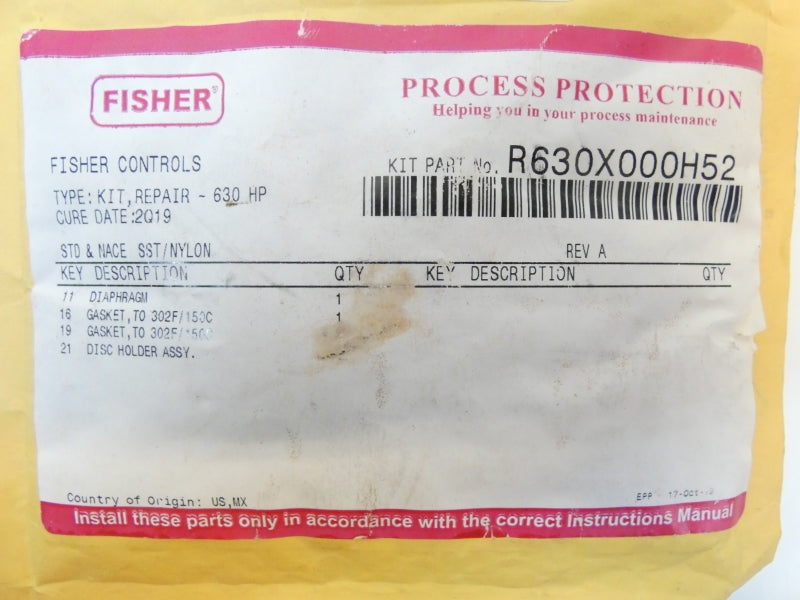 FISHER R630X000H52 NSFS