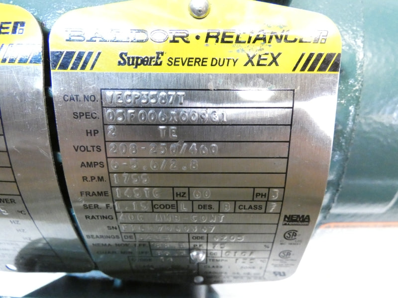 BALDOR VECP3587T 208-250/460 6-5.6/2.8A UNMP