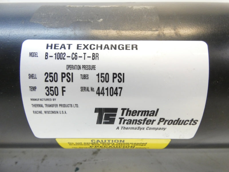 THERMAL TRANSFER PRODUCTS B-1002-C6-T-BR 250PSI NSNP