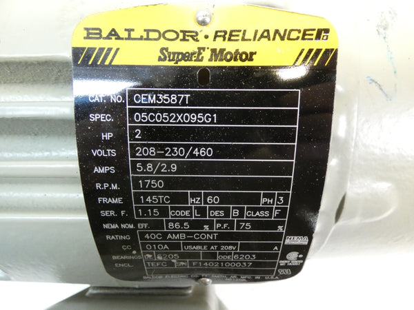 BALDOR CEM3587T 208-230/460V 5.8/2.8A NSNP