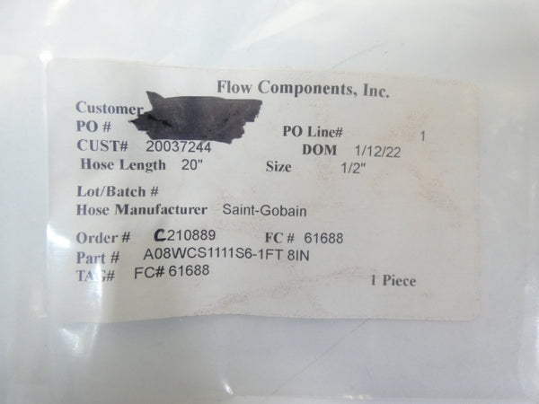 FLOW COMPONENTS A08WCS1111S6-1FT 20" NSMP
