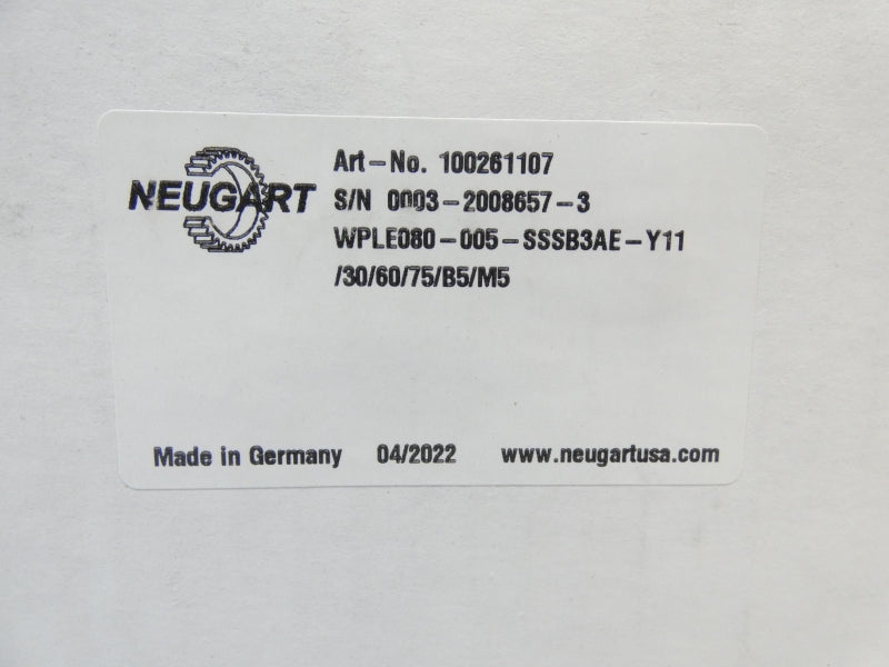 NEUGART WPLE080-005-SSSB3AE-Y11/30/60/75/B5/M5 NSMP